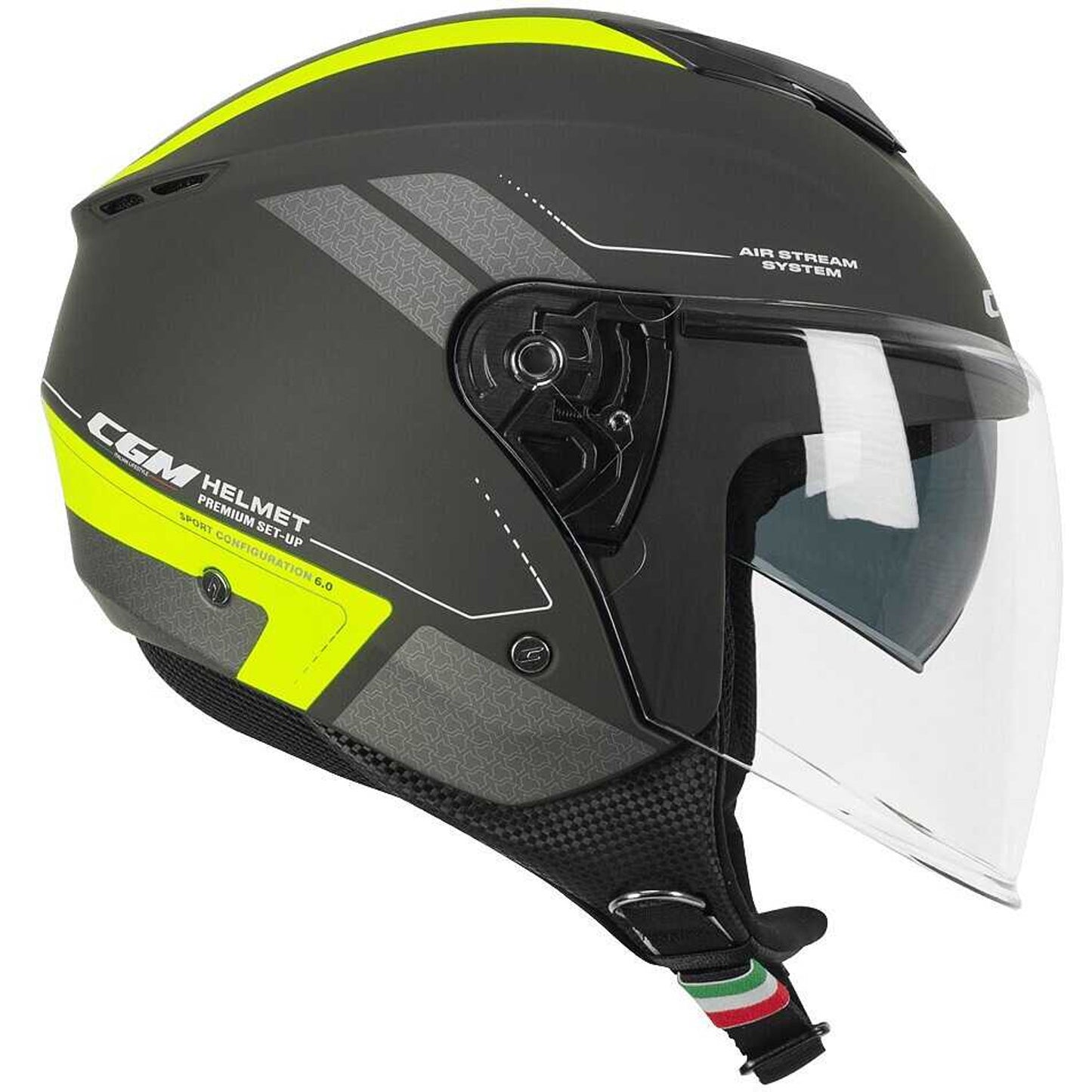 casco CGM Iper City grafite giallo fluo opaco
