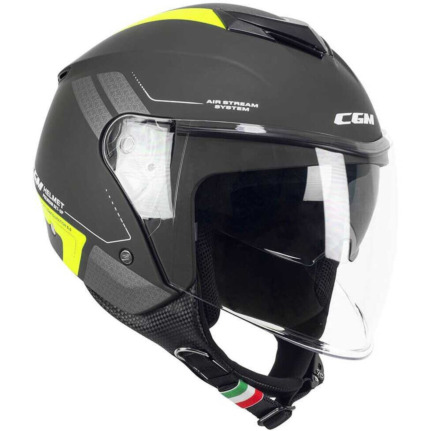 casco CGM Iper City grafite giallo fluo opaco