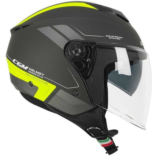 casco CGM Iper City grafite giallo fluo opaco