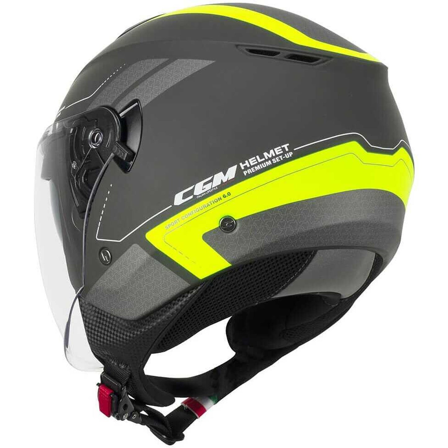 casco CGM Iper City grafite giallo fluo opaco