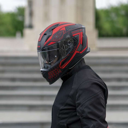 Casco integrale da moto CGM 311M BLAST MAYA Nero Rosso Opaco